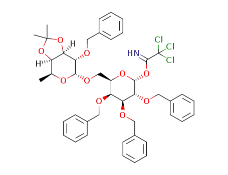 2-O-benzyl-3,4-O-isopropylidene-α-L-fucopyranosyl-(1→6)-2,3,4-tri-O-benzyl-α-D-galactopyranosyl trichloroacetimidate