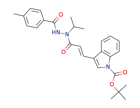 (E)-tert-butyl 3-(3-(1-isopropyl-2-(4-methylbenzoyl)hydrazinyl)-3-oxoprop-1-enyl)-1H-indole-1-carboxylate