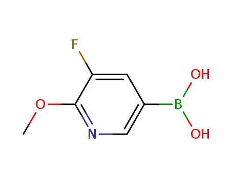 Molecular Structure of 856250-60-7 (5-Fluoro-6-methoxypyridine-3-boronic acid)