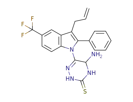6-(3-allyl-2-phenyl-5-(trifluoromethyl)-1H-indol-1-yl)-5-amino-4,5-dihydro-1,2,4-triazine-3(2H)-thione