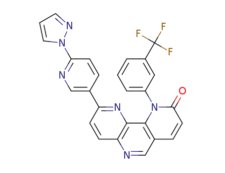 2-(6-(1H-pyrazol-1-yl)pyridin-3-yl)-10-(3-(trifluoromethyl)phenyl)pyrido[3,2-c][1,5] naphthyridin-9(10H)-one