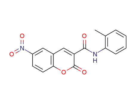 Molecular Structure of 324066-77-5 (6-nitro-2-oxo-N-o-tolyl-2H-chromene-3-carboxamide)