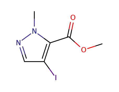 Molecular Structure of 75092-26-1 (4-Iodo-1-methyl-1H-pyrazole-5-carboxylic acid methyl ester)