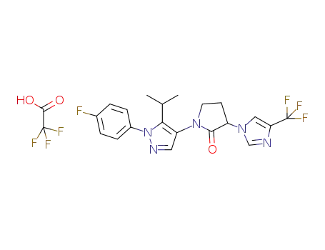 1-[1-(4-fluorophenyl)-5-isopropylpyrazol-4-yl]-3-[4-(trifluoromethyl)-imidazol-1-yl]pyrrolidin-2-one trifluoroacetate