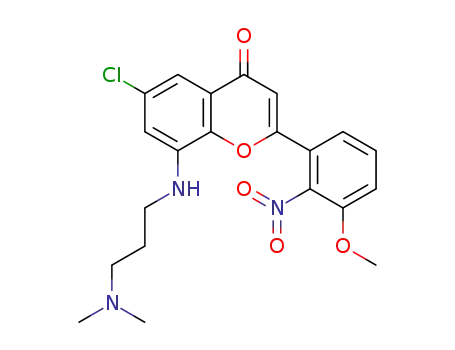 6-chloro-8-((3-(dimethylamino)propyl)amino)-2-(3-methoxy-2-nitrophenyl)-4H-chromen-4-one