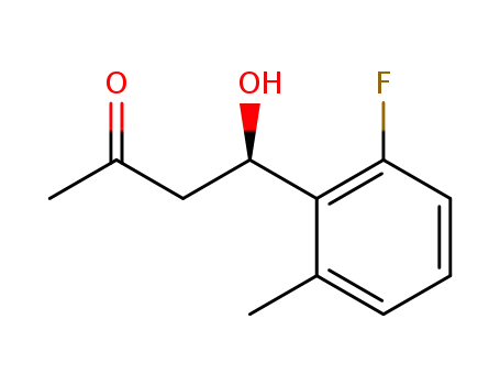 Molecular Structure of 1609567-93-2 ((R)-4-hydroxy-4-(2'-fluoro-6'-methylphenyl)-butan-2-one)