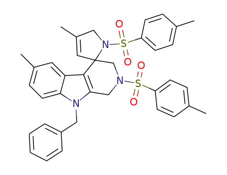9-benzyl-4',6-dimethyl-1',2-ditosyl-1,1',2,3,5',9-hexahydro-spiro[pyrido[3,4-b]indole-4,2'-pyrrole]