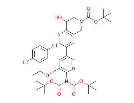 3-(6-(bis(tert-butoxycarbonyl)amino)-5-(1-(2,5-dichlorophenyl)ethoxy)pyridin-3-yl)-6-(tert-butoxycarbonyl)-5,6,7,8-tetrahydro-1,6-naphthyridin-8-ol