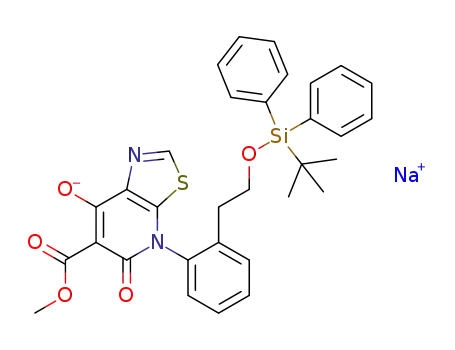4-(2-(2-(tert-butyldiphenylsilyloxy)ethyl)phenyl)-6-(methoxycarbonyl)-5-oxo-4,5-dihydro-thiazolo[5,4-b]pyridine-7-oxy sodium salt