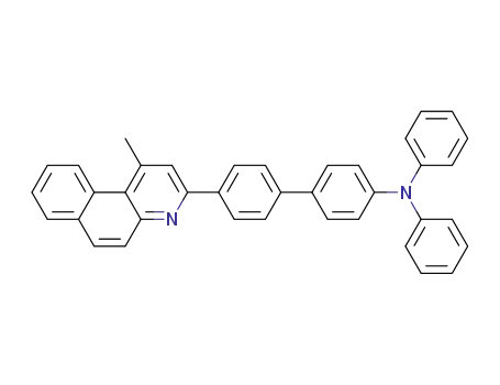 Molecular Structure of 1618084-09-5 (4′-(1-methylbenzo[f]quinolin-3-yl)-N,N-diphenyl[1,1′-biphenyl]-4-amine)