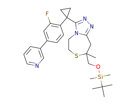 8-({[tert-butyl(dimethyl)silyl]oxy}methyl)-3-[1-(2-fluoro-4-pyridin-3-ylphenyl)cyclopropyl]-8-methyl-5,6,8,9-tetrahydro[1,2,4]triazolo[4,3-d][1,4]thiazepine