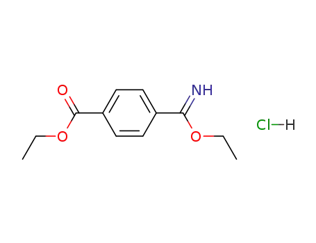 Molecular Structure of 66631-28-5 (Benzoic acid, 4-(ethoxyiminomethyl)-, ethyl ester, hydrochloride)