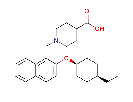 1-((2-((cis-4-ethylcyclohexyl)oxy)-4-methylnaphthalen-1-yl)methyl)piperidine-4-carboxylic acid