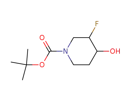 Molecular Structure of 373604-28-5 (1-PIPERIDINECARBOXYLIC ACID, 3-FLUORO-4-HYDROXY-, 1,1-DIMETHYLETHYL ESTER)