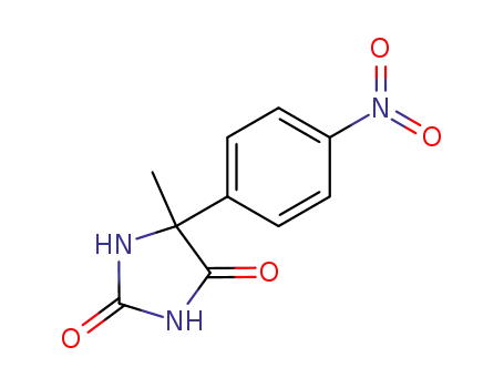 Molecular Structure of 64464-22-8 (5-METHYL-5-(4-NITRO-PHENYL)-IMIDAZOLIDINE-2,4-DIONE)