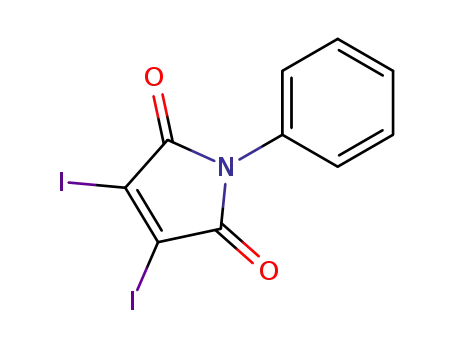 Molecular Structure of 15051-40-8 (1-Phenyl-3,4-diiodo-1H-pyrrole-2,5-dione)