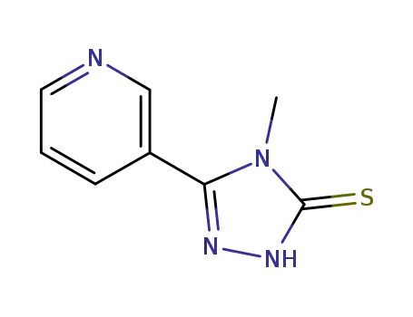 Molecular Structure of 3652-31-1 (4-METHYL-5-PYRIDIN-3-YL-4H-[1,2,4]TRIAZOLE-3-THIOL)