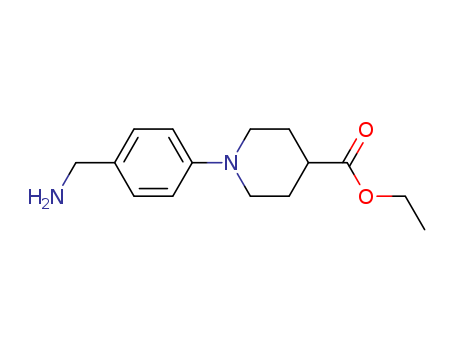 4-Piperidinecarboxylicacid, 1-[4-(aminomethyl)phenyl]-, ethyl ester