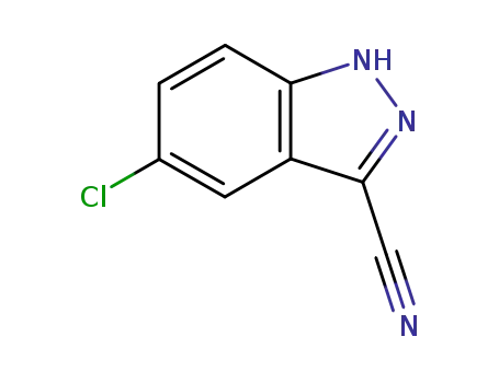 Molecular Structure of 29646-35-3 (5-CHLORO-1H-INDAZOLE-3-CARBONITRILE)