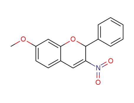 Molecular Structure of 105849-85-2 (2H-1-Benzopyran, 7-methoxy-3-nitro-2-phenyl-)