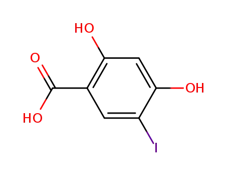 Molecular Structure of 856106-63-3 (2,4-dihydroxy-5-iodobenzoic acid)