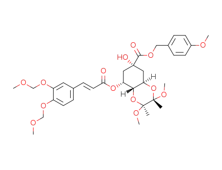 4-methoxybenzyl (2'S,3'S)-3-O,4-O-(2',3'-dimethoxybutane-2',3'-diyl)-5-O-(3,4-di-O-methoxymethylcaffeoyl)quinate