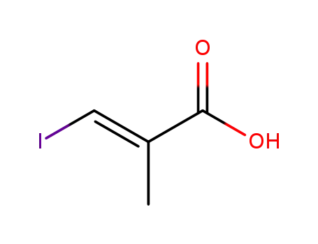 Molecular Structure of 128836-43-1 (2-Propenoic acid, 3-iodo-2-methyl-, (2E)-)