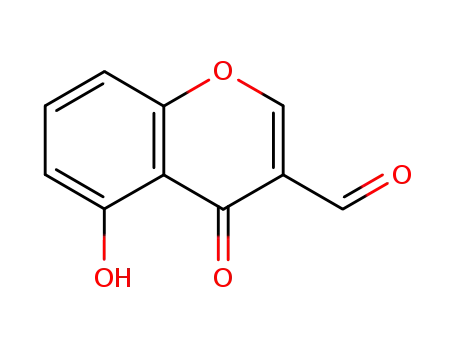 Molecular Structure of 153474-15-8 (4H-1-Benzopyran-3-carboxaldehyde, 5-hydroxy-4-oxo-)