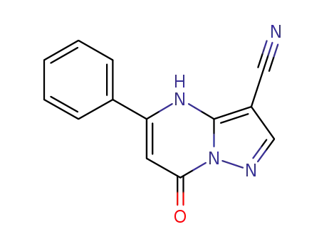 Molecular Structure of 672323-30-7 (Pyrazolo[1,5-a]pyrimidine-3-carbonitrile, 4,7-dihydro-7-oxo-5-phenyl-)