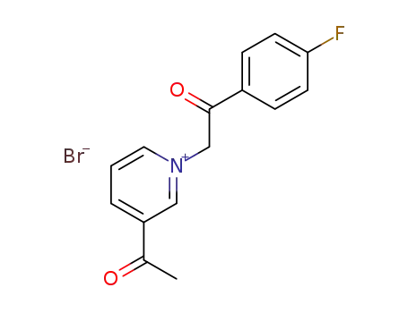 Molecular Structure of 347-87-5 (3-acetyl-1-[2-(4-fluorophenyl)-2-oxoethyl]pyridinium)