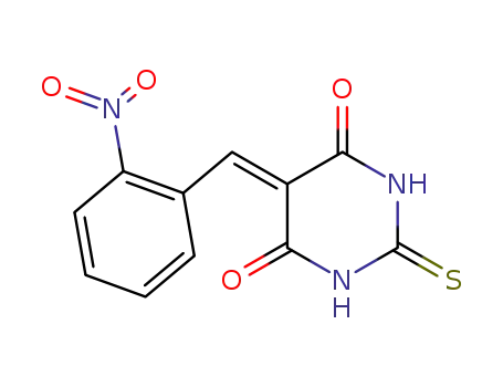 Molecular Structure of 60045-65-0 (4,6(1H,5H)-Pyrimidinedione,
dihydro-5-[(2-nitrophenyl)methylene]-2-thioxo-)