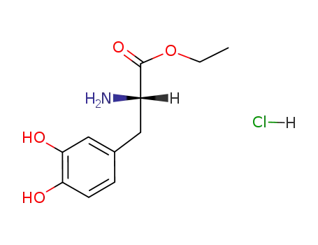Molecular Structure of 39740-30-2 (L-DOPA Ethyl Ester Hydrochloride)