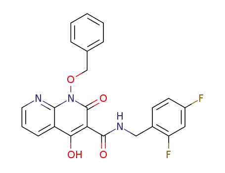 Molecular Structure of 1613522-40-9 (1-(benzyloxy)-N-(2,4-difluorobenzyl)-4-hydroxy-2-oxo-1,2-dihydro-1,8-naphthyridine-3-carboxamide)
