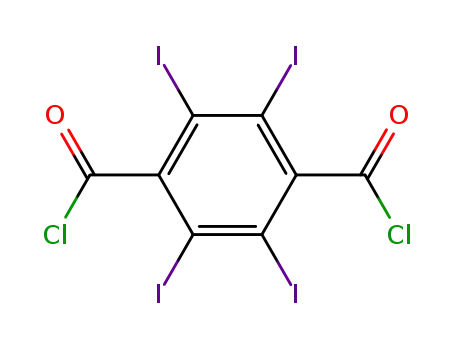 Molecular Structure of 28719-77-9 (1,4-Benzenedicarbonyl dichloride, 2,3,5,6-tetraiodo-)