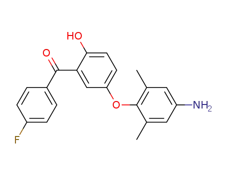 Molecular Structure of 156740-88-4 ([5-(4-amino-2,6-dimethyl-phenoxy)-2-hydroxy-phenyl]-(4-fluoro-phenyl)-methanone)