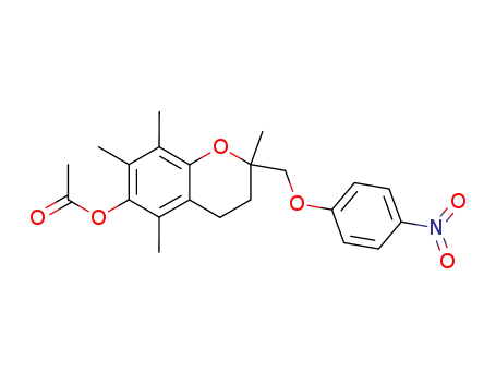 Molecular Structure of 118070-83-0 (2,5,7,8-tetramethyl-6-acetoxy-2-(4-nitrophenyloxy)methylchroman)