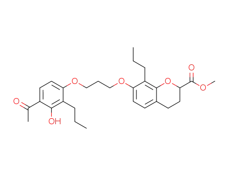 Molecular Structure of 98193-35-2 (2H-1-Benzopyran-2-carboxylic acid,
7-[3-(4-acetyl-3-hydroxy-2-propylphenoxy)propoxy]-3,4-dihydro-8-propyl
-, methyl ester)