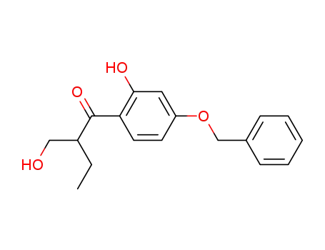 Molecular Structure of 230976-83-7 (1-[4-(benzyloxy)-2-hydroxyphenyl]-2-(hydroxymethyl)-1-butanone)