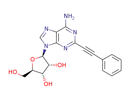 Molecular Structure of 90596-70-6 (Adenosine, 2-(phenylethynyl)-)