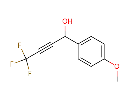 Molecular Structure of 264279-00-7 (Benzenemethanol, 4-methoxy-a-(3,3,3-trifluoro-1-propynyl)-)