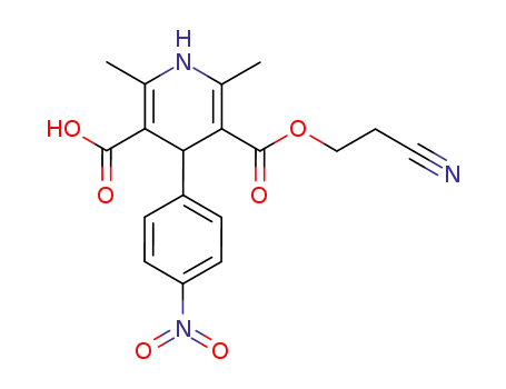 3-(2-cyanoethoxycarbonyl)-1,4-dihydro-2,6-dimethyl-4-(4-nitrophenyl)pyridine-5-carboxylic acid