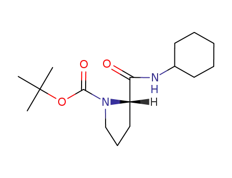 Molecular Structure of 129720-85-0 ((S)-1-tert-butyl 2-(cyclohexylcarbamoyl)pyrrolidine-1-carboxylate)