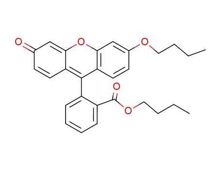 Molecular Structure of 131205-61-3 (Benzoic acid, 2-(6-butoxy-3-oxo-3H-xanthen-9-yl)-, butyl ester)