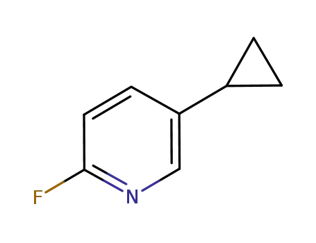 Molecular Structure of 1034467-80-5 (5-cyclopropyl-2-fluoropyridine)