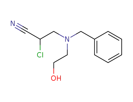 Molecular Structure of 1030837-46-7 (3-(benzyl(2-hydroxyethyl)amino)-2-chloro-propanenitrile)