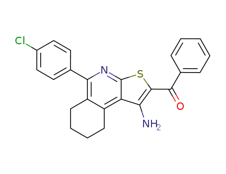Molecular Structure of 144296-16-2 (Methanone,
[1-amino-5-(4-chlorophenyl)-6,7,8,9-tetrahydrothieno[2,3-c]isoquinolin-2
-yl]phenyl-)