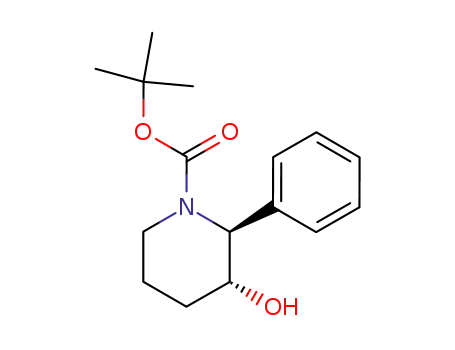Molecular Structure of 250589-63-0 ((2S,3R)-tert-butyl 3-hydroxy-2-phenylpiperidine-1-carboxylic acid)