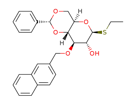 Molecular Structure of 352008-09-4 (ethyl 4,6-O-benzylidene-3-O-(2-naphthyl)methyl-1-thio-β-D-glucopyranoside)