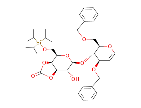 (3aS,4R,6S,7R,7aR)-6-((2R,3S,4R)-4-Benzyloxy-2-benzyloxymethyl-3,4-dihydro-2H-pyran-3-yloxy)-7-hydroxy-4-triisopropylsilanyloxymethyl-tetrahydro-[1,3]dioxolo[4,5-c]pyran-2-one
