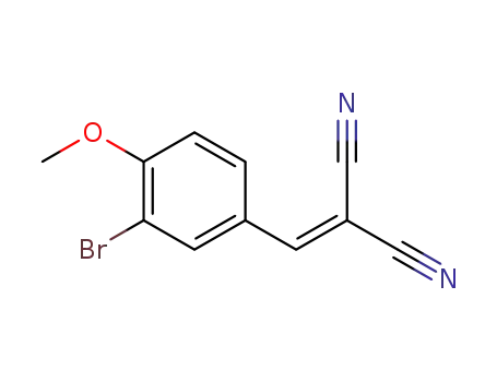 Molecular Structure of 313670-97-2 (((3-BROMO-4-METHOXYPHENYL)METHYLENE)METHANE-1,1-DICARBONITRILE)